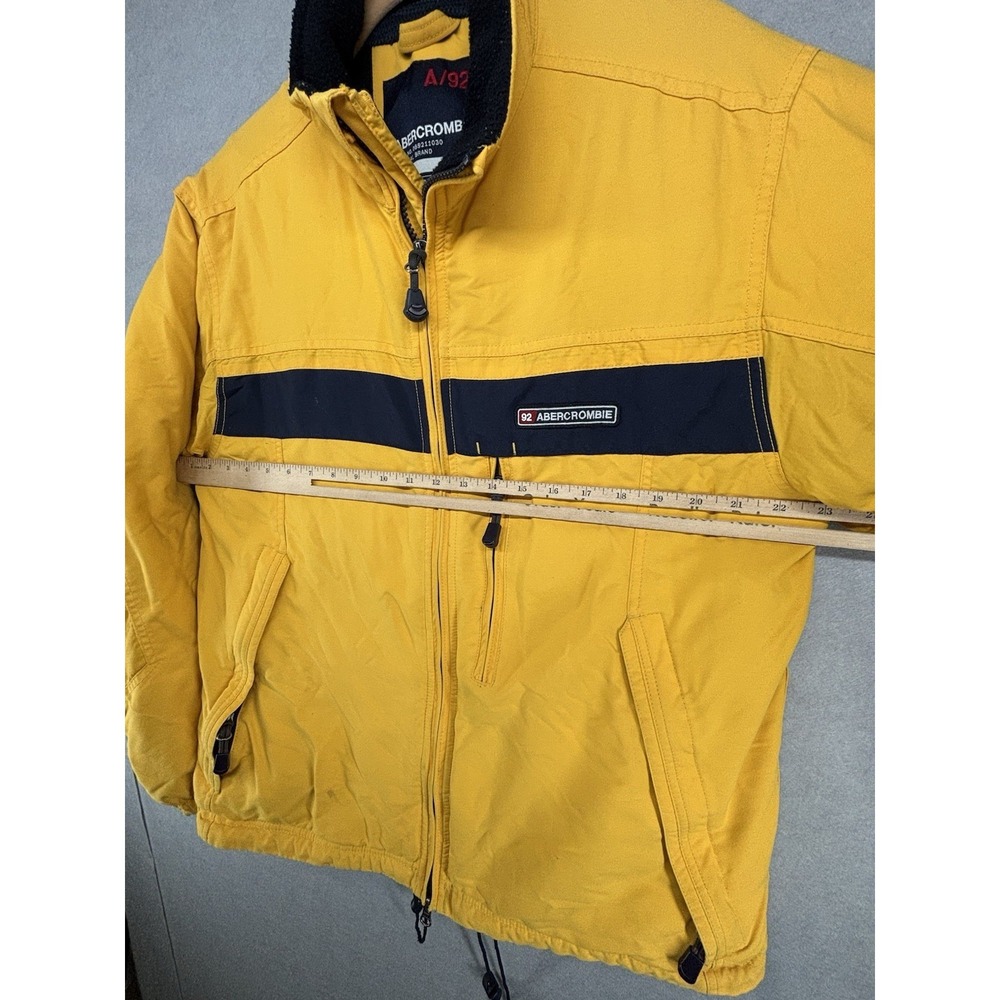 Vintage Abercrombie & Fitch A92 Fleece Lined Winter Ski Jacket Yellow Men's Sz S - Picture 13 of 14